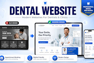 design dental website, healthcare medical clinic website