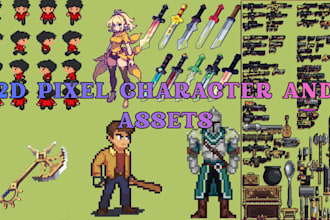 2d pixel game art character sprite sheets pixel art tileset assets