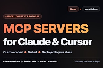 build a custom mcp server for claude desktop, claude code, or cursor