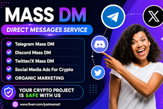 do telegram mass dm, discord, twitter mass dm, crypto telegram mass dm promotion