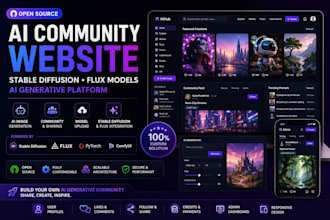 develop open source ai community website, sd, flux models ai generative website