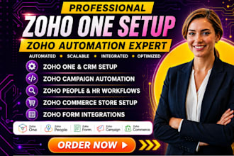 setup zoho crm, zoho one, zoho people, zoho form, zoho campaign zoho commerce