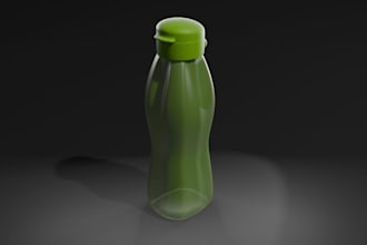 create realistic 3d bottle design, modeling and rendering