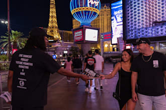 pass out your flyer on the world famous las vegas strip