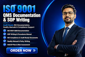 create iso 9001 qms documentation, sops and quality manual