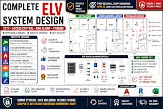 design complete elv systems cctv access control and fire alarm drawings