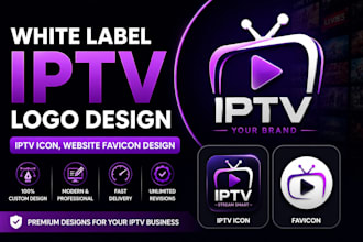 do white label iptv logo design, iptv icon, website favicon design