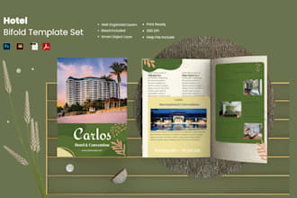 design hotel vacation brochure, digital bifold brochure, boutique hotel brochure