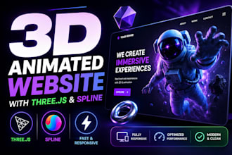 create a stunning 3d animated website using three js spline for small businesses