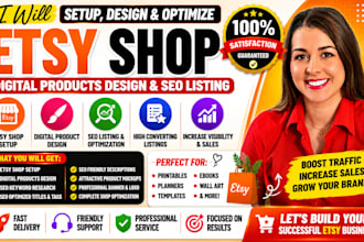do etsy shop setup etsy digital products design etsy SEO listing for etsy shop