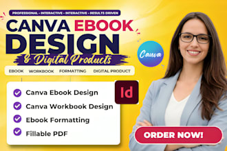 do canva ebook design, canva workbook,  medical workbook, or ebook formatting