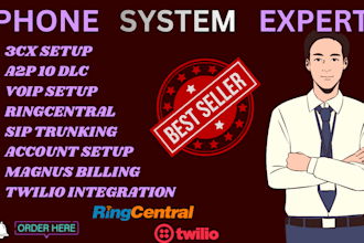 setup 3cx and configure magnus billing, ringcentral, twilio, CRM integration