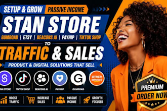 setup stan store gumroad passive income growth etsy beacons ai payhip tiktokshop