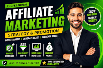 setup affiliate marketing strategy and promote affilaite for product sales