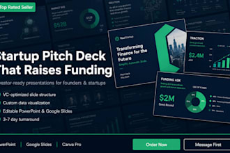 design a startup pitch deck and investor presentation that raises funding