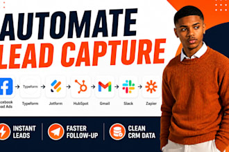 setup hubspot facebook lead ads typeform jotform slack gmail zapier automation