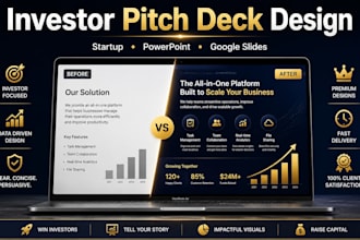 design stunning powerpoint pitch deck, canva slide and professional presentation