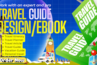 design travel ebook guide, travel trip itinerary guide, holiday planner workbook