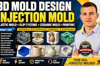 3d mold design, injection mold, plastic mold slip casting ceramic mold printing