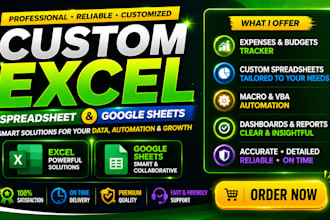 do custom excel spreadsheet, googlesheet expenses, budgets tracker, macro, vba
