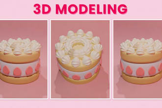 custom 3d food, dessert and beverage models