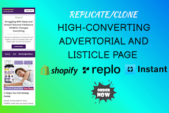 design high converting shopify advertorial or listicle landing page