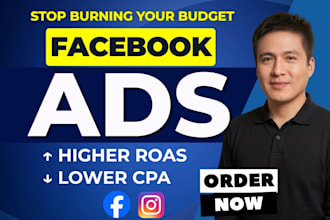 setup facebook ads campaign, manage meta ads fix ig fb ads marketing advertising