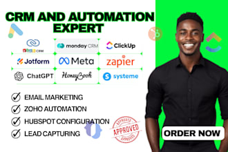 setup hubspot email SMS zoho make automation reminder system follow up workflow
