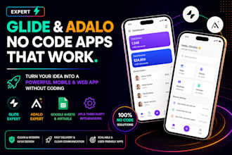 build a no code mobile app for business using glide and adalo