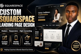 build a custom high converting squarespace landing page for coaches