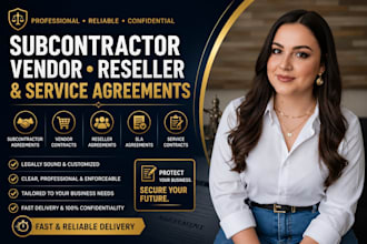 write subcontractor vendor reseller and service agreements