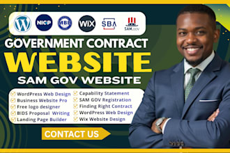 create sam gov ready government contract wordpress website to win contract bids