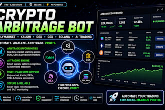 develop crypto arbitrage bot polymarket kalshi dex cex solana ai trading
