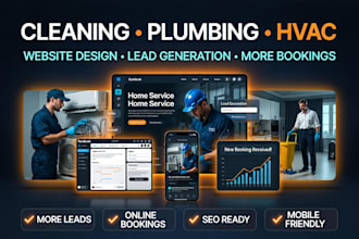 build plumbing  hvac and cleaning website with SEO and run lead generation ads