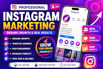 do professional instagram marketing, promotion and organic instagram growth