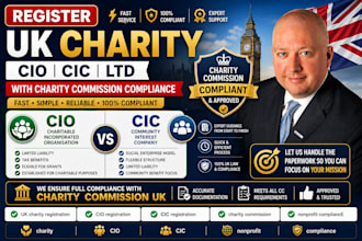 register UK charity cio cic ltd charity commission compliance fast
