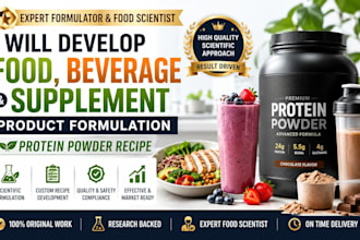 develop food beverage and supplement product formulation, protein powder recipe