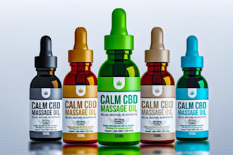 design premium cbd label hemp oil label cannabis product packaging with 3dmockup