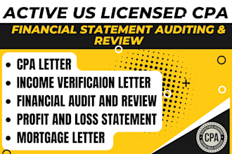 write verified US CPA letter, income verification, mortgage letter