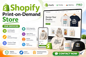 create a high converting shopify pod store with printify or printful