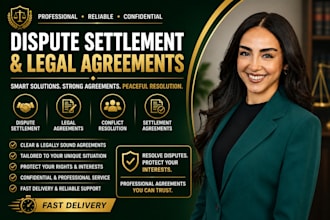 write dispute settlement and legal agreements professionally