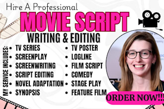 proofread, format or polish your movie script, screenplay, tv series in fdx