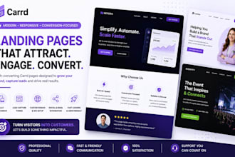 design modern carrd website, carrd landing page and redesign carrd wesbite
