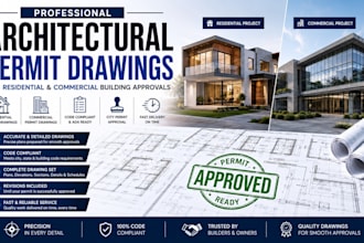 architectural permit drawings for residential and commercial building approvals
