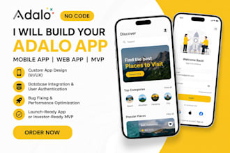 develop adalo bubble io mvp web app saas with database and integration on adalo