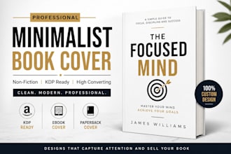 design minimalist non fiction book cover and KDP ebook cover