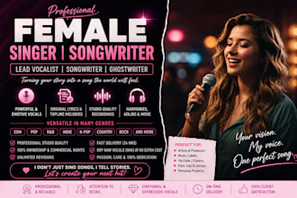 be an edm vocalist, singer songwriter, pop singer, jingle and intro music singer