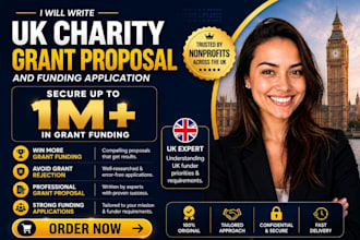 write UK charity grant proposal and funding application