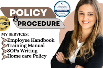 write sops, gmp procedures, and nonprofit policies for ngos and charities