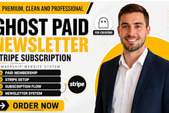 setup ghost paid newsletter stripe subscription membership website system